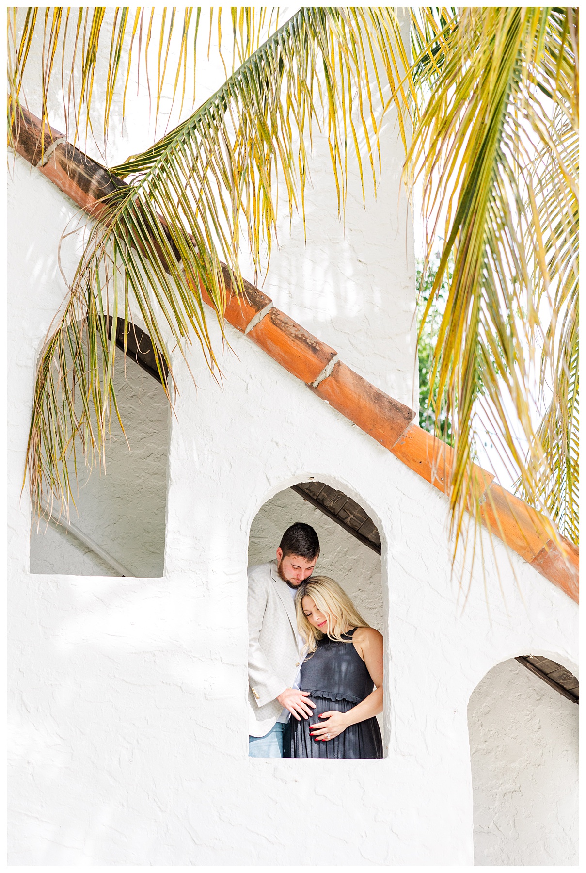 Hannah and Andrew pose   for their studio maternity photo shoot at The Rich Hippies House