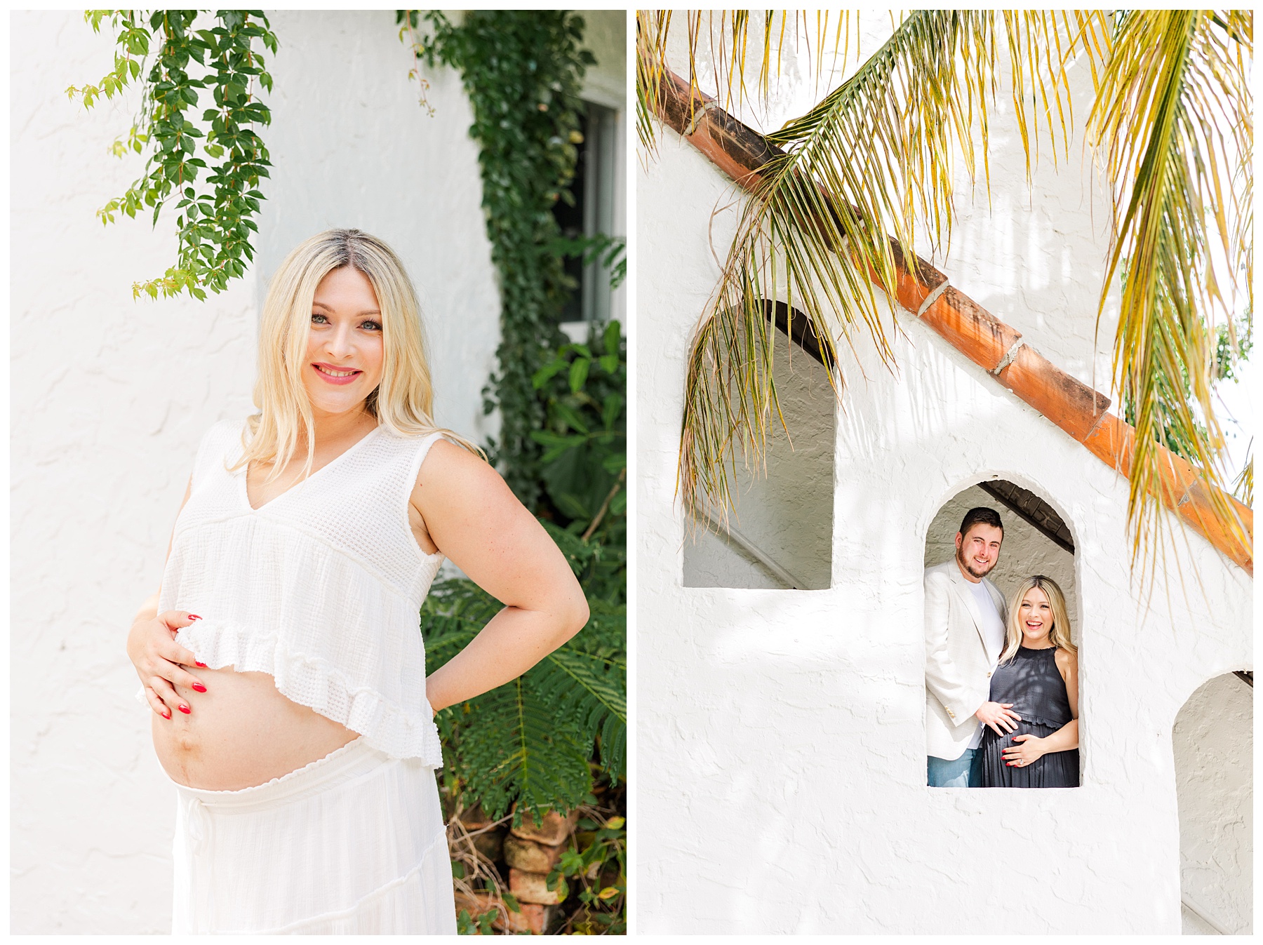 Hannah and Andrew pose   for their studio maternity photo shoot at The Rich Hippies House