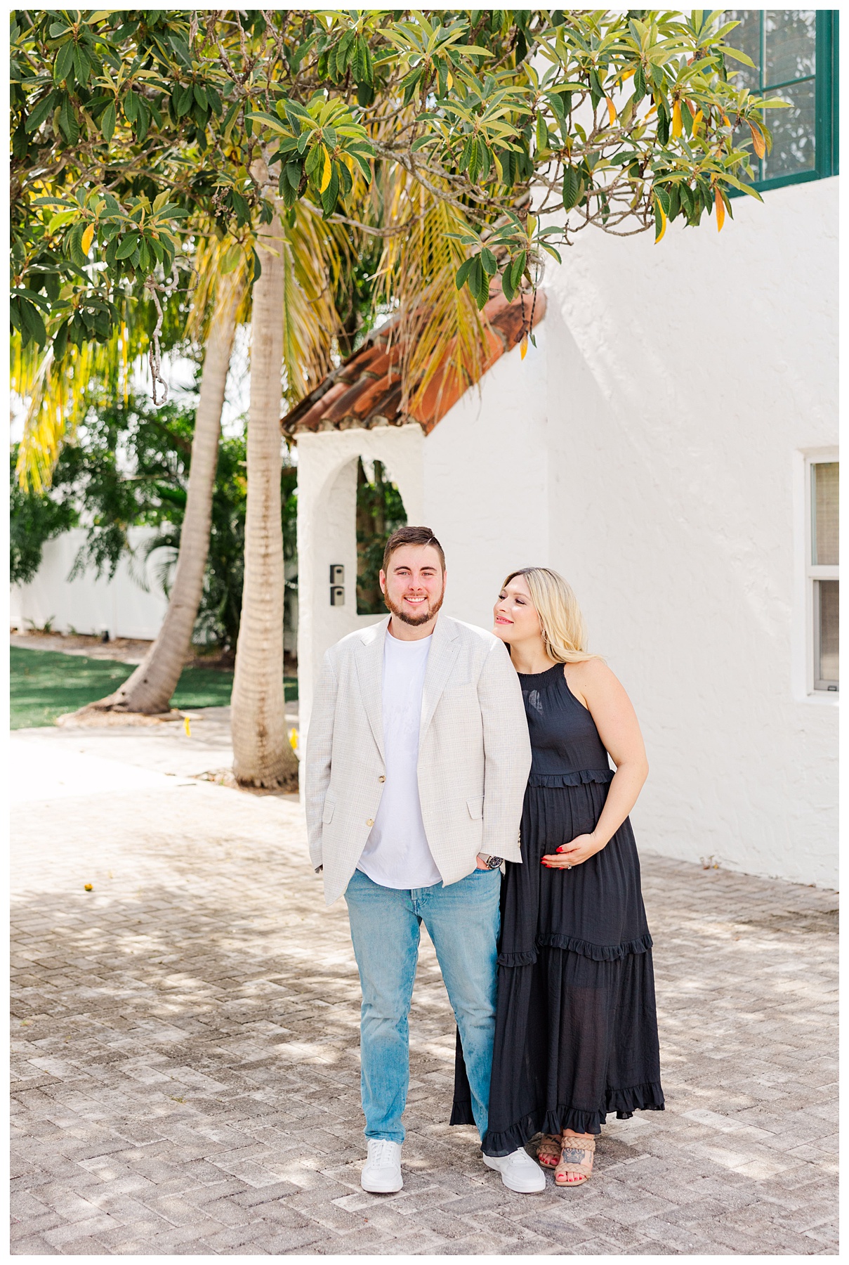 Hannah and Andrew pose for their studio maternity photo shoot at The Rich Hippies House