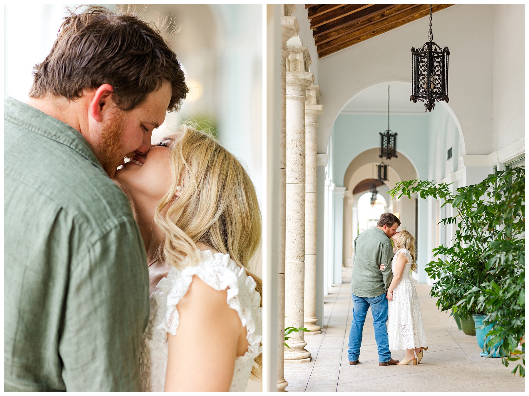 romantic poses during a Palm Beach Island engagement session