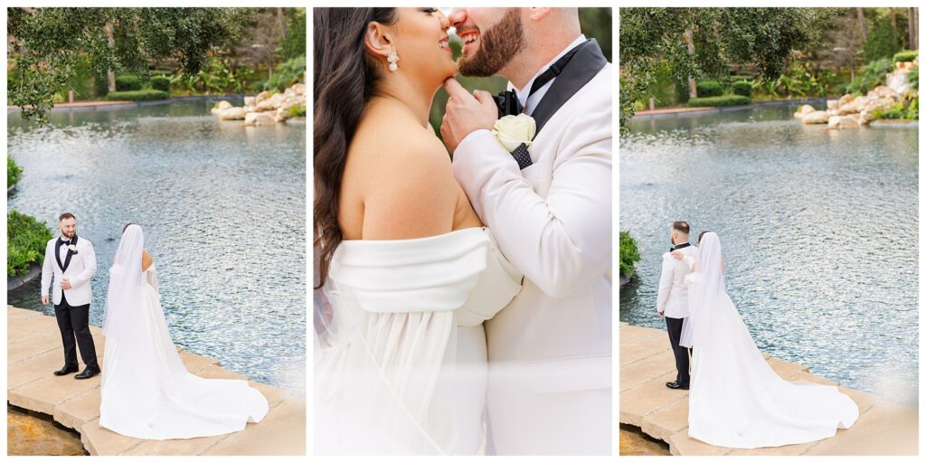 Bride and Groom First Look at The Parkland Golf & Country Club