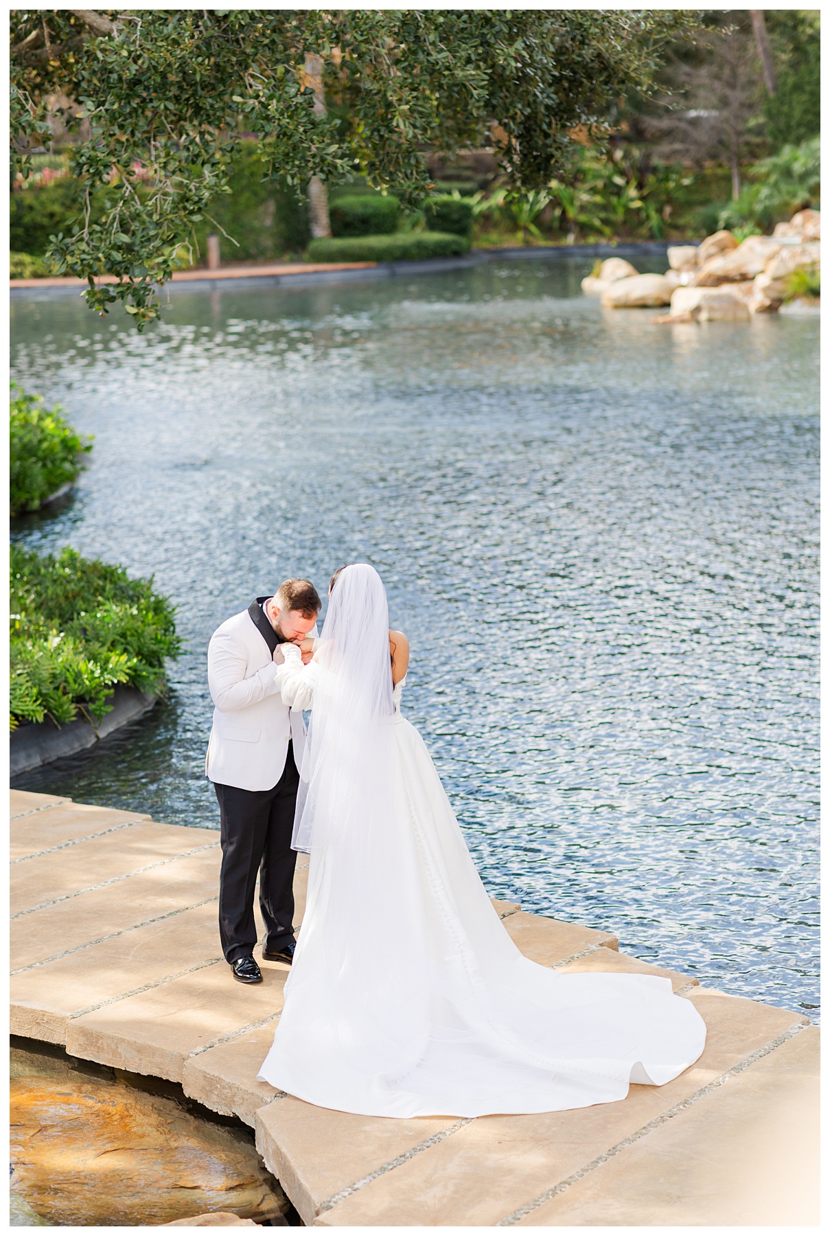 Romantic bride and groom portraits