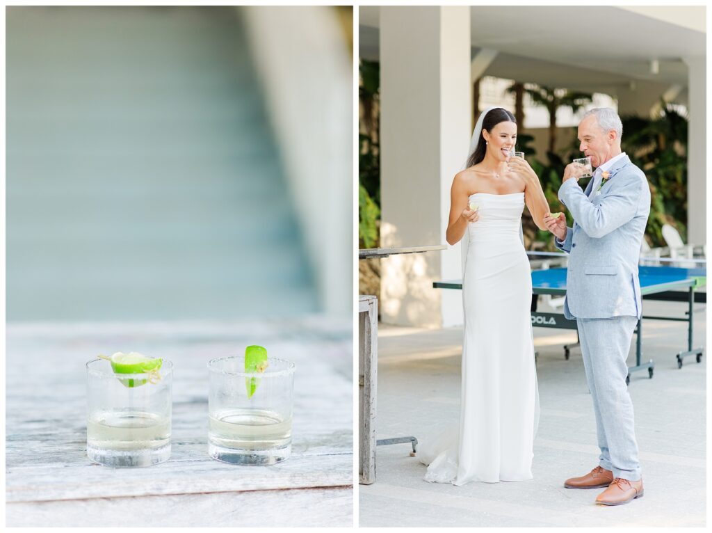 Florida Keys Wedding Venue Baker's Cay - Father Daughter Tequila Shots