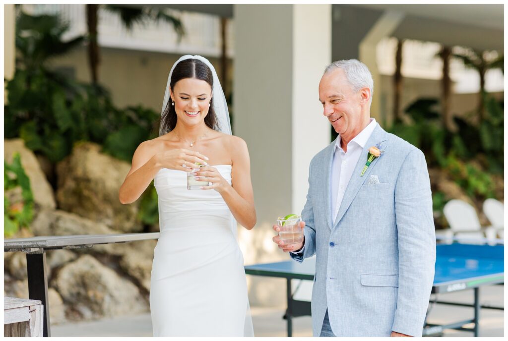 Florida Keys Wedding Venue Baker's Cay - Father Daughter Tequila Shots