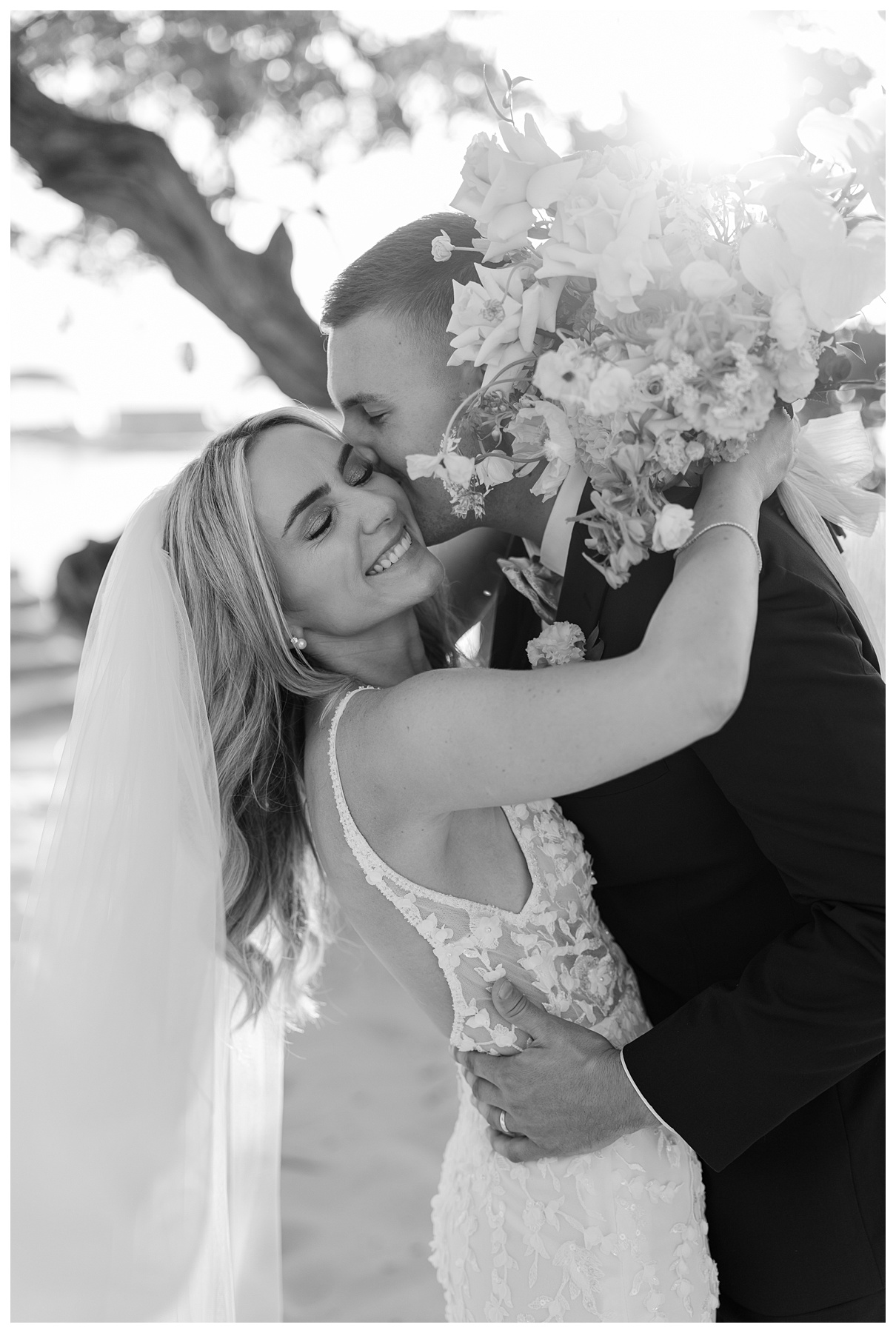 Playa Largo Wedding black and white Bride and Groom Sunset Portraits on the Sand