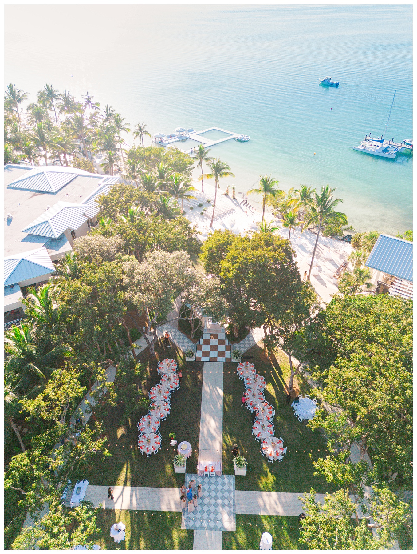 Playa Largo Wedding Reception Detail Drone Shots