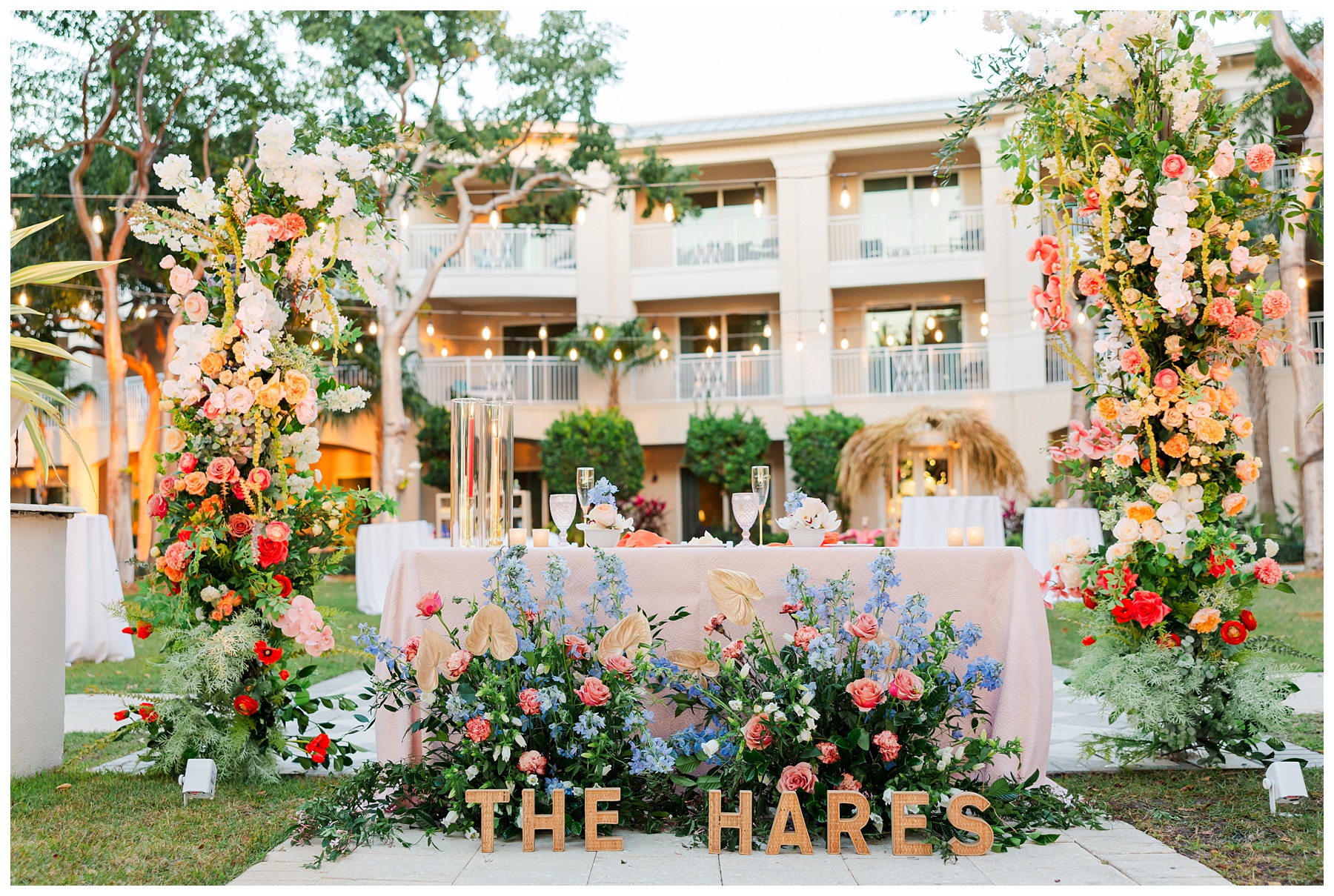 Playa Largo Wedding Reception Decor and Floral Details
