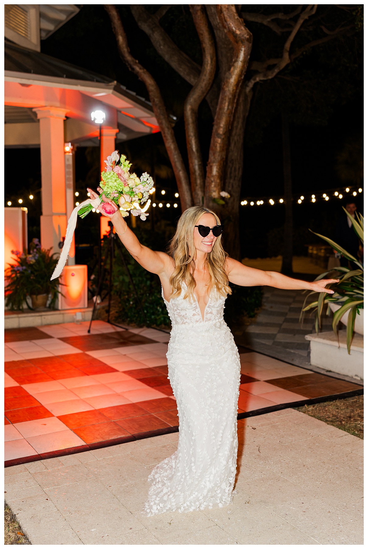 Playa Largo Wedding Reception bridal bouquet toss
