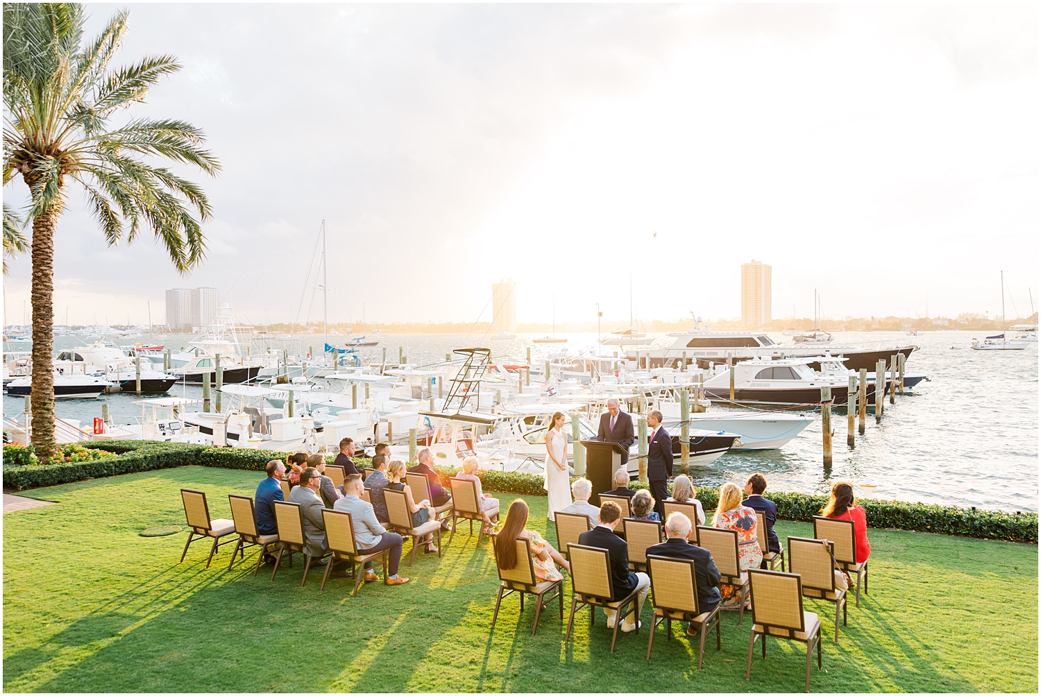 Top 10 Palm Beach Wedding Venues - Sailfish Club ceremony at sunset