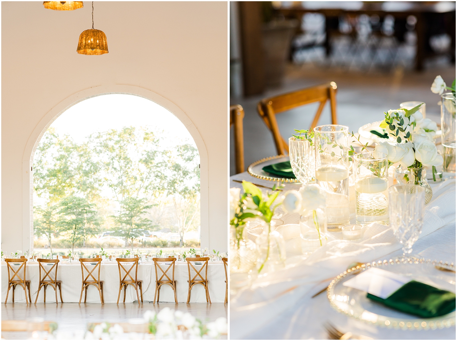 Beautiful reception details at White Trail Club