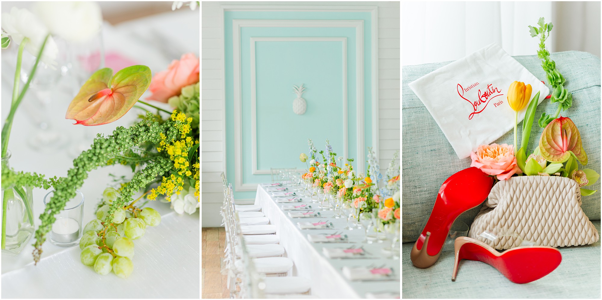 colorful reception decor and bold colors