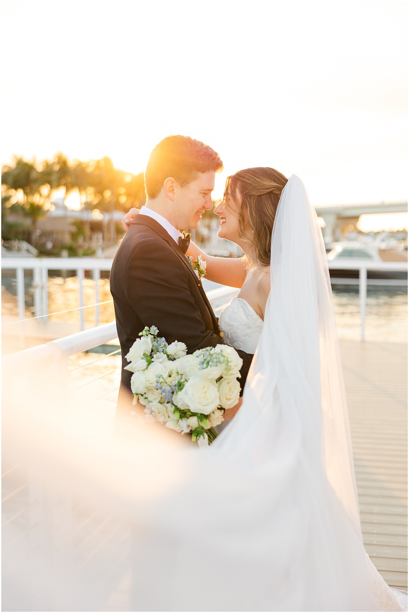 Pelican Club sunset wedding portraits