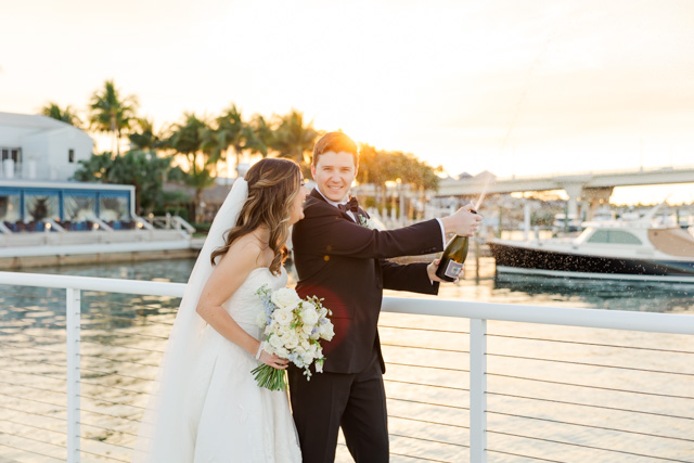 Pelican Club Wedding Champagne spray