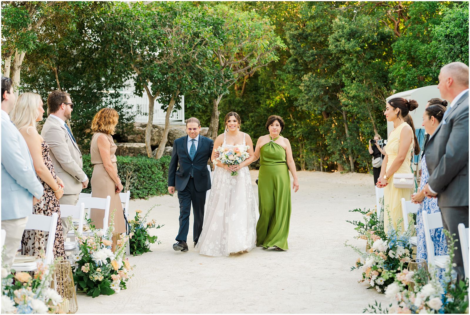 bride walking down aisle at Key Largo wedding ceremony