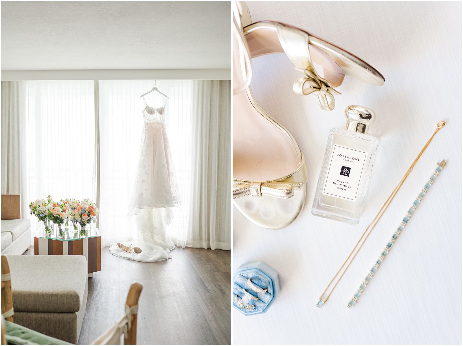 Wedding dress and wedding shoes