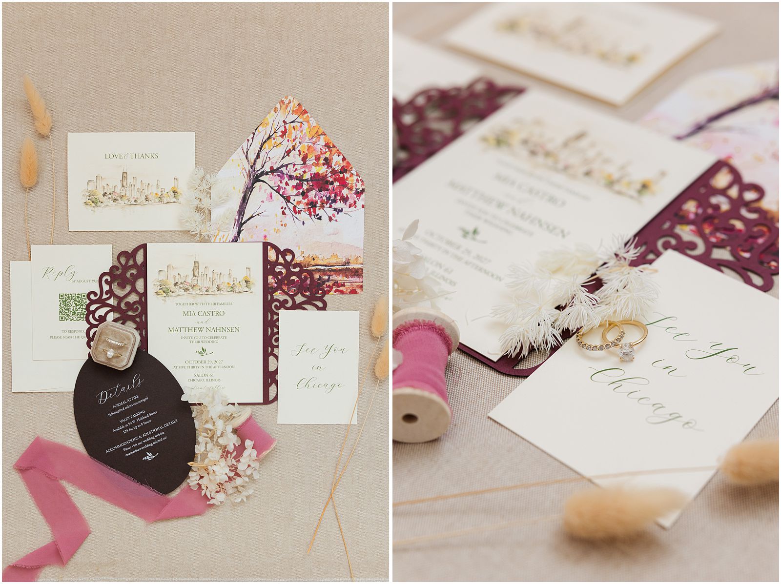 Fall Wedding Stationary Details 